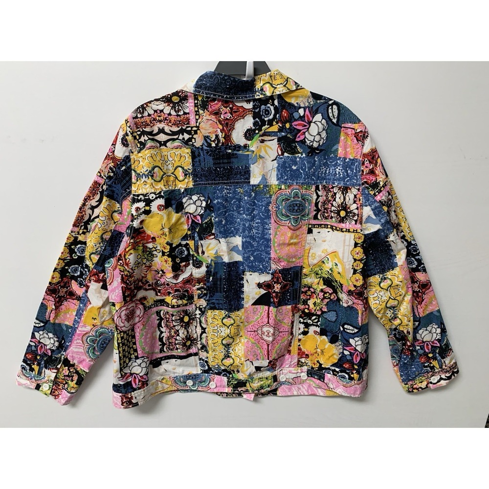 Serengeti Pink Multi Colorful Patchwork Women's Jacket Size 1X - Picture 8 of 12